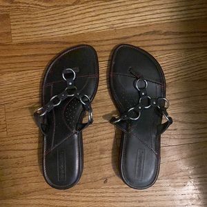 Black Harley Davidson flip flops. Never worn.